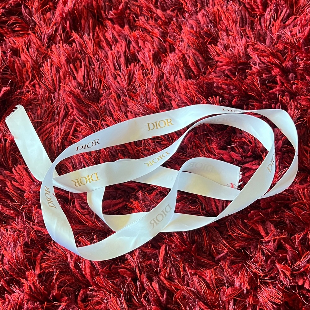 Dior White Ribbon with‎ Gold Accents